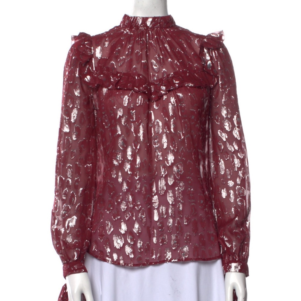 Veronica Beard Silk and Metallic Blouse
